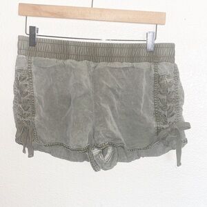 Express Braided Tie Side High Rise Olive Shorts